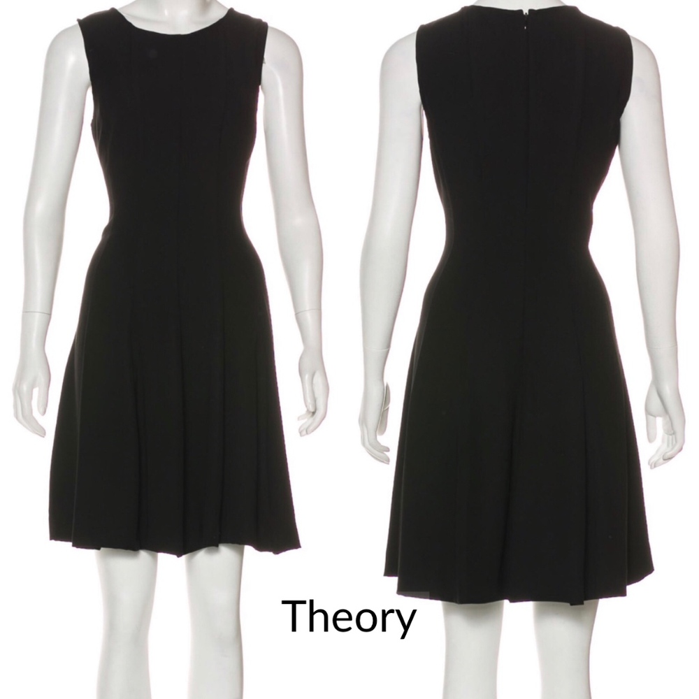 🚫SOLD🚫 Theory Black Fit & Flare Mini Dress M/8 EUC